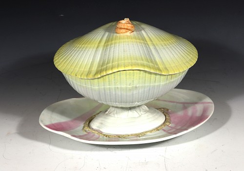 Wedgwood Pottery Wedgwood Pearlware Nautilus Sauce Tureen, Cover & Stand, 1790 $2,500