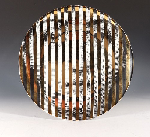 Inventory: Piero Fornasetti Fornasetti Themes & Variations Gold Plate, Pattern Number 34, 1990s $650