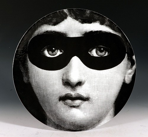Inventory: Piero Fornasetti Fornasetti Themes & Variations Plate, Number 22, The Bandit., 1990s $785