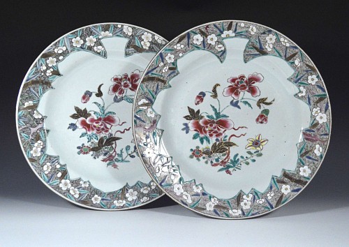 Chinese Export Porcelain Chinese Export Famille Rose Porcelain Dishes, Circa 1730-35 $5,500