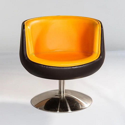 Inventory: Mid-century Modern 1960s Mid-century Modern Leather Swivel Chair, 1965 $1,800