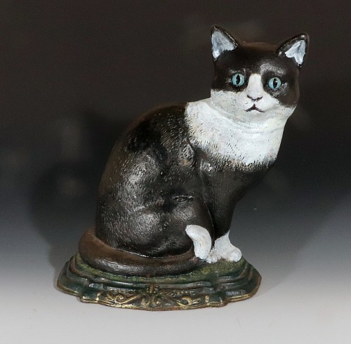 Inventory: Folk Art American Folk Art Door Stop in the Form of a Sitting Cat $550