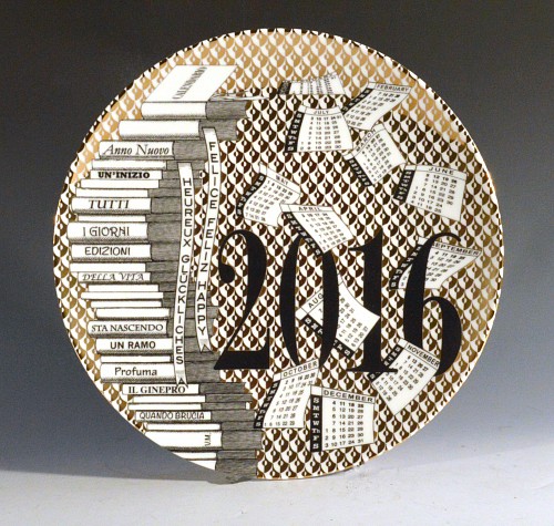 Piero Fornasetti Fornasetti Porcelain Calendar Plate 2016. Number 172 of 700 Made; With Original Box, 2016 $500