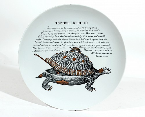 Piero Fornasetti Piero Fornasetti Fleming Joffe Porcelain Plate-Tortoise Risotto, 1960s $795