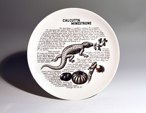 Inventory: Piero Fornasetti Piero Fornasetti Fleming Joffe Plate- Calcutta Minestone, 1960s $850