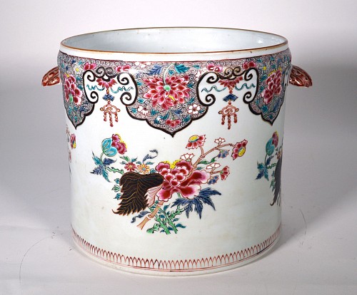 Chinese Export Porcelain Chinese Export Porcelain Very Large Famille Rose Cache Pot or Wine Cooler, 1750-60 $10,000