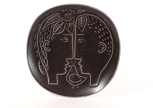 Inventory: Stig Lindberg Swedish Stig Lindberg Earthenware Plate in Picasso Style, 1960s $600