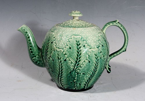 Majolica American Etruscan Majolica Teapot in the form of a Cauliflower, 1880s $1,250