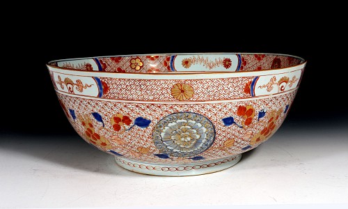 Inventory: Chinese Export Porcelain Chinese Export Porcelain Imari & Rouge de Fer Large Punch Bowl $12,500