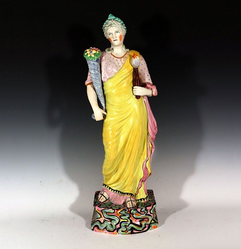 British Pottery Large-scale Staffordshire Pottery Pearlware Figure of Ceres (Plenty), 1815 $5,500