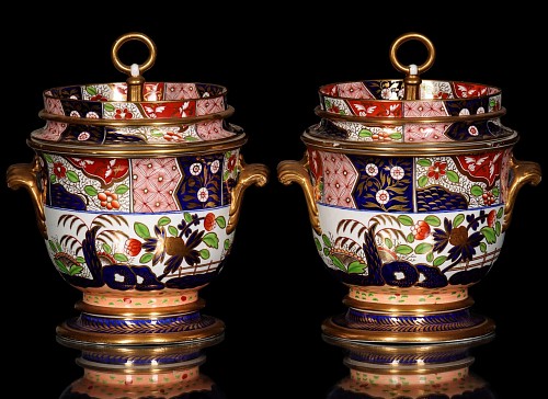 Spode Factory Regency Spode Porcelain Imari Fruit Coolers, Covers & Liners, Pattern 2957, 1810 SOLD •