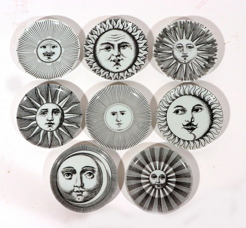 Piero Fornasetti Soli E Lune Sun and Moon Pattern Ceramic Coasters by  Piero Fornasetti, 1970s-80s $1,250