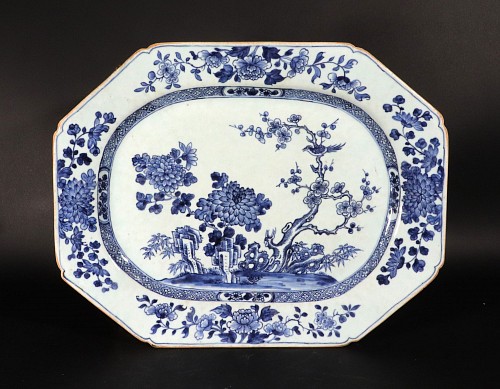 Chinese Export Porcelain Chinese Export Porcelain Underglaze Blue Shaped Dish, 1765 $3,000