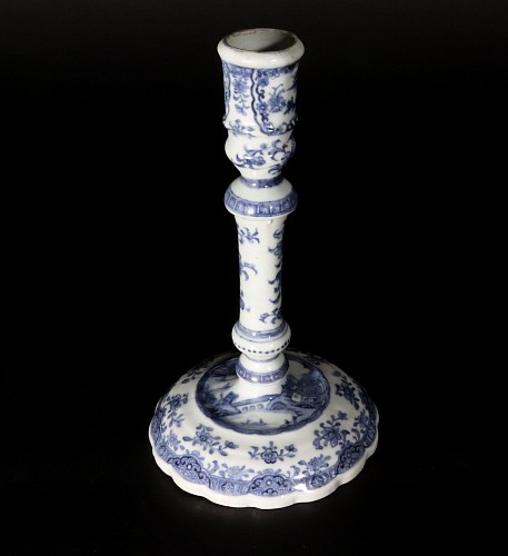 Chinese Export Porcelain Chinese Export Porcelain Underglaze Blue Candlestick, 1775 $1,800