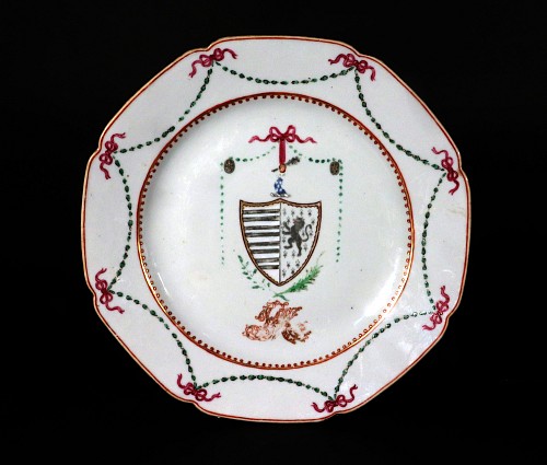 Chinese Export Porcelain Chinese Export Armorial Porcelain Plate,
Possibly  Meynell of Yorkshire, Circa 1775 $950
