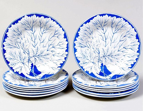 Creil Pottery Creil et Montereau Pottery Leaf Plates- Set of Twelve, Circa 1840 $3,750