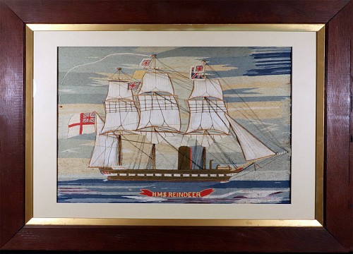 Sailor's Woolwork British Sailor's Woolwork of HMS Reindeer, 1865-70 $8,500