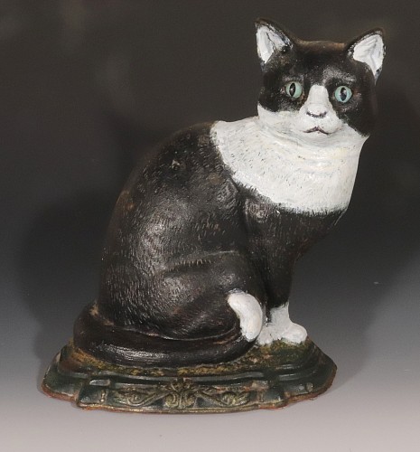 Inventory: Folk Art American Folk Art Door Stop in the Form of a Sitting Cat, Early 20th Century $550