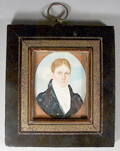 China Trade Chinese Export Portrait Miniature of a Young Gentleman, Circa 1810 $5,500