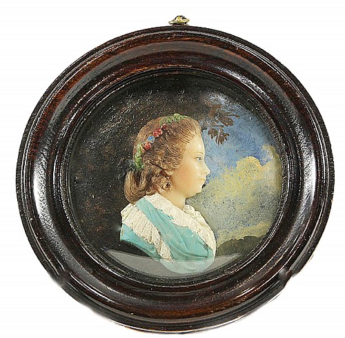 Inventory: John Flaxman Wax Portrait of Queen Charlotte Attributed to John Flaxman, Late 18th Century $1,250