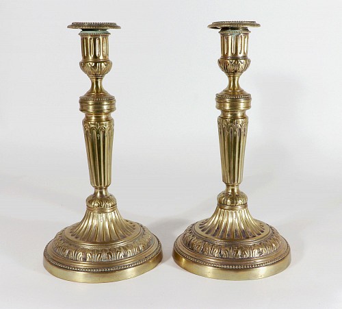 18thcentury French Brass Large Candlesticks, 1780 SOLD •