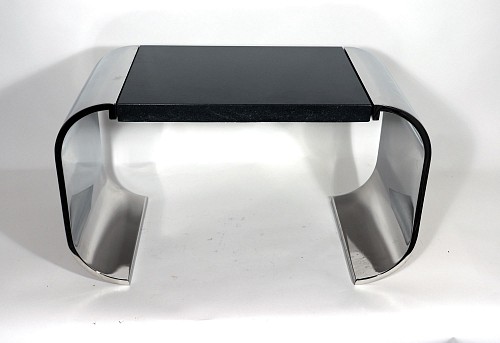 Mid-century Modern Stanley Jay Friedman for Brueton Steel and Granite ""Macao"" Low Table, 1970s-1980s SOLD •