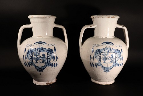Inventory: Spanish Faience Spanish Tin-glazed Earthenware Apothecary Drug Jars of a Large Size, Talavera de Reina, Early 18th Century SOLD &bull;