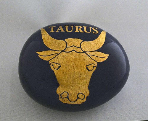 Inventory: Piero Fornasetti Vintage Piero Fornasetti Porcelain Taurus Zodiac Paperweight, 1950s. SOLD &bull;