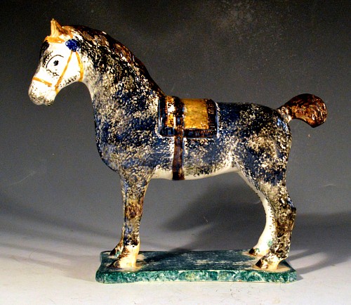 Pearlware Newcastle Prattware Pottery Model of a Horse, Probably St. Anthony Pottery, 1800-20 $5,500