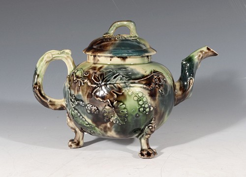 Inventory: Creamware Pottery Whieldon Creamware Earthenware Pottery Teapot & Cover, 1765-75 $3,750
