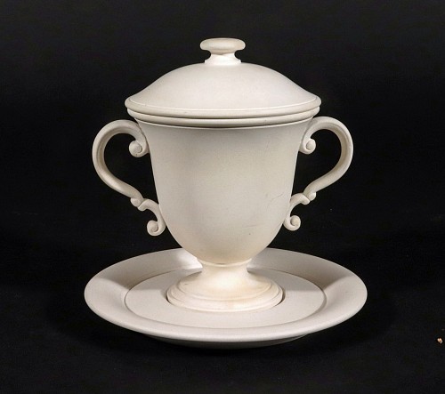 Inventory: British Porcelain Wedgwood Whiteware Porcelain Lemonade Beaker, Cover & Stand, 1800-1815 $1,950