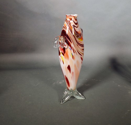 Inventory: Murano Glass Murano Glass End of Day Fish Sculpture, 1960's $150