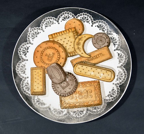 Piero Fornasetti Vintage Piero Fornasetti Biscotti Plate-Trompe l'oeil Cookies on a Plate, #4, 1950's-1960's $120