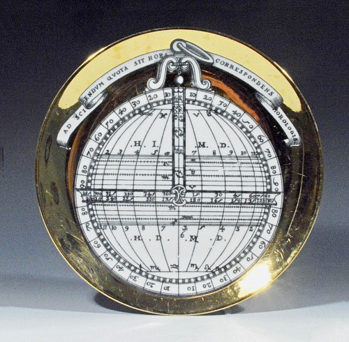 Inventory: Piero Fornasetti Vintage Piero Fornasetti Porcelain Astrolabe Plate, # 10 in Astrolabio Series, Early 1970s $400