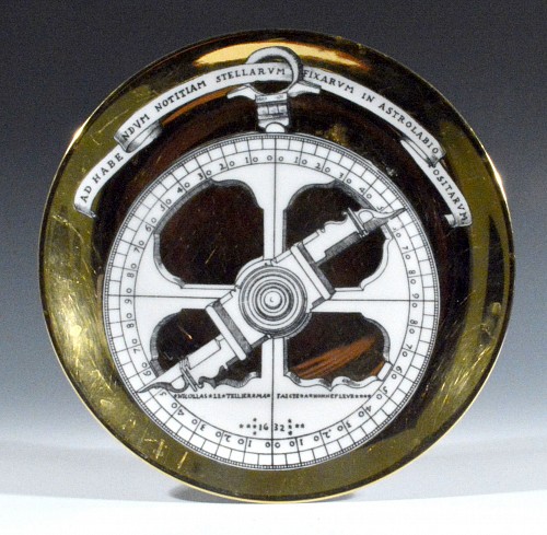 Inventory: Piero Fornasetti Vintage Piero Fornasetti Porcelain Astrolabe Plate, #7 in Series, 1960's $450