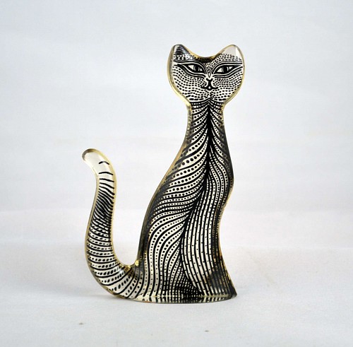 Inventory: Abraham Polatnik Abraham Palatnik Large Lucite Cat, 1970s $400