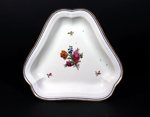 British Porcelain 19th-century English Porcelain Shaped Botanical Dish in the French Style, 1860s $325