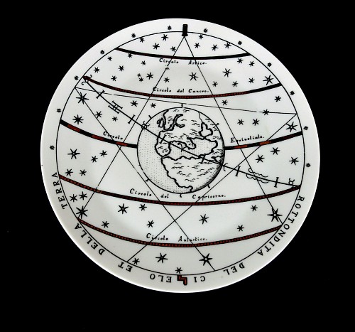 Inventory: Piero Fornasetti Vintage Piero Fornasetti Porcelain Astronomici Plate, #7, 1955 $550