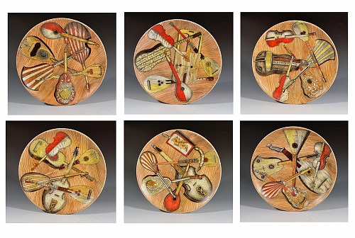 Piero Fornasetti Piero Fornasetti Strumenti Musicali Plates, 1950s-1960s $3,000