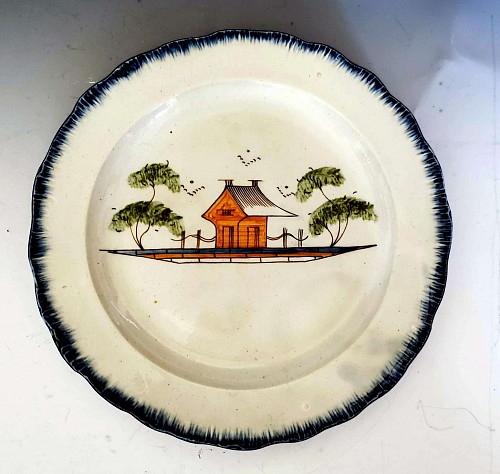 Pearlware Blue Feather-edge Prattware Plate, Circa 1810-20 $550