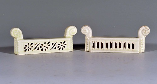 Inventory: Creamware Pottery Regency Period Rare Creamware Pottery Knife Rests, Italian, Circa 1810-25 $850