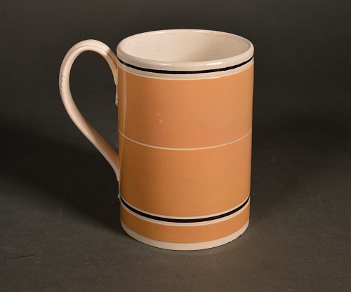 Mocha Mocha Pottery Mug with Ochre Slip Ground, 1790-1810 $850