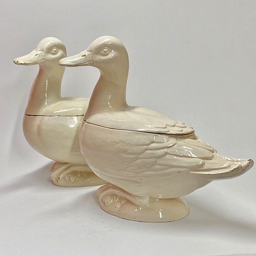 Italian Pottery Italian Creamware Trompe L'oeil Tureens in the form of Ducks, Nove di Bassano, 1775-1802 $8,500