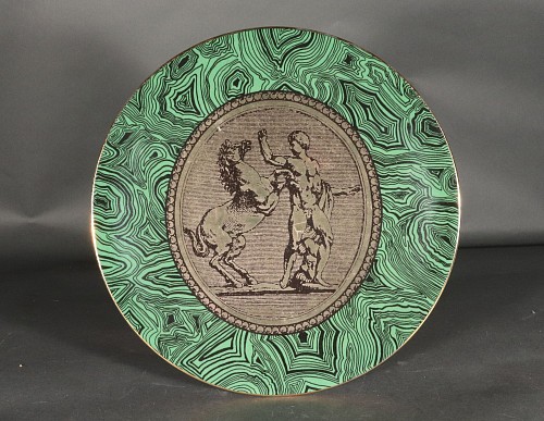 Piero Fornasetti Piero Fornasetti Porcelain Malachite Cammei (Cameo) Plate, 1950s $1,600