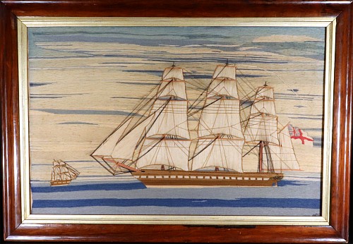 Sailor's Woolwork British Sailor's Woolwork of a Royal Navy White Fleet Frigate, 1875 $5,500