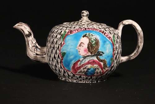 Salt Glazed Stoneware Saltglaze Teapot with Frederick The Great, 1757-60 $3,900