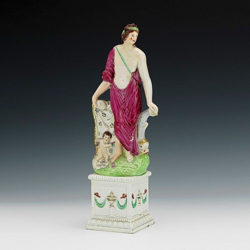 Pearlware Pearlware Figure of Aphrodite & Eros, Venus and Cupid) Figure, Attributed to Neale & Co., Circa 1790 $2,750