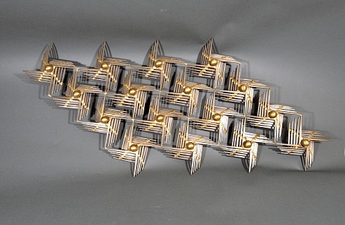 Ron Schmidt Modernist Geometric Wall Sculpture, signed Ron Schmidt, 1960-70s SOLD •