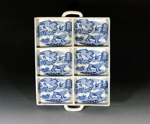 Pearlware Pearlware Blue Printed Tray with The Angry Lion Pattern, 1815-20 $2,200