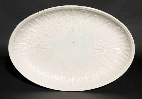 Creamware Pottery Creil Fine Creamware Dish with Bullrushes, 1800-20 $350